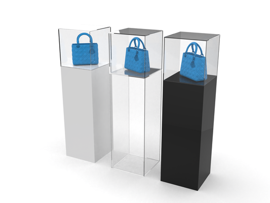 Acrylic Floor Pedestals with Clear Vitrine Top