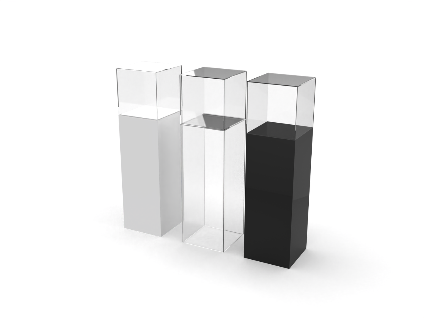 Acrylic Floor Pedestals with Clear Vitrine Top