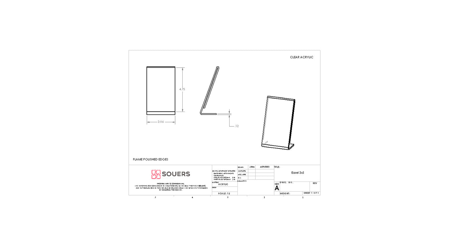 Clear Acrylic Easel Literature Holders - Packs of 6