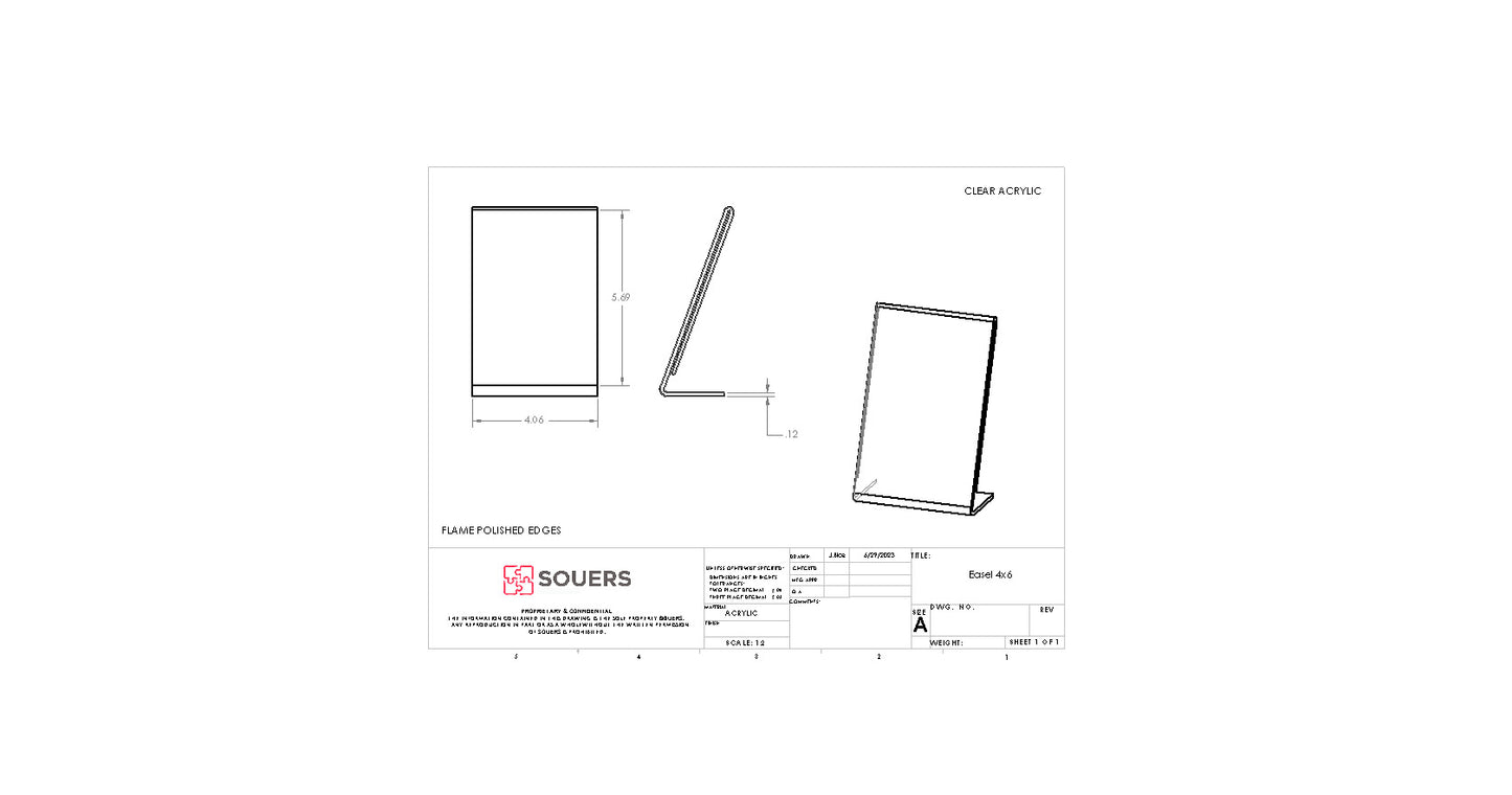 Clear Acrylic Easel Literature Holders - Packs of 6