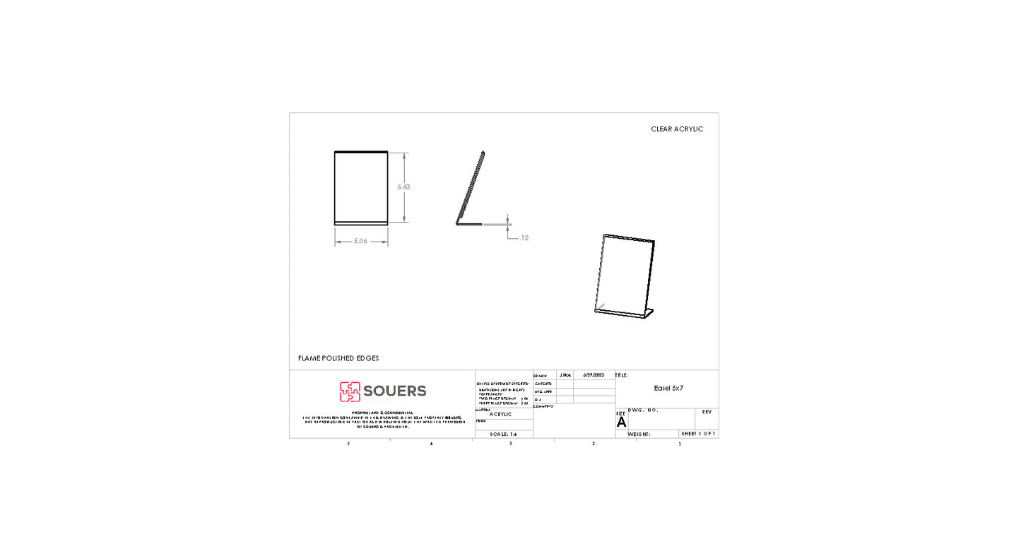 Clear Acrylic Easel Literature Holders - Packs of 6