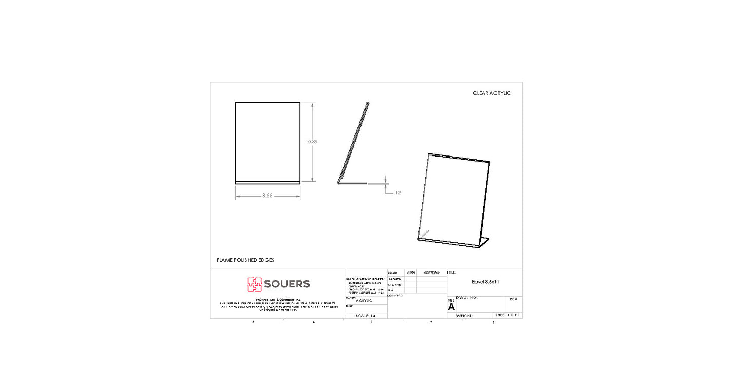 Clear Acrylic Easel Literature Holders - Packs of 6