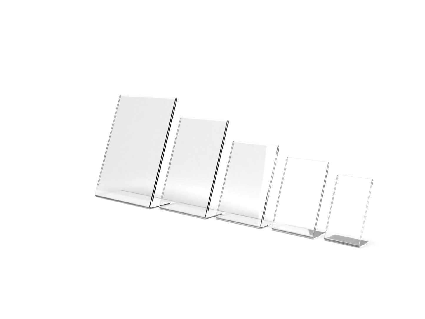 Clear Acrylic Easel Literature Holders - Packs of 6