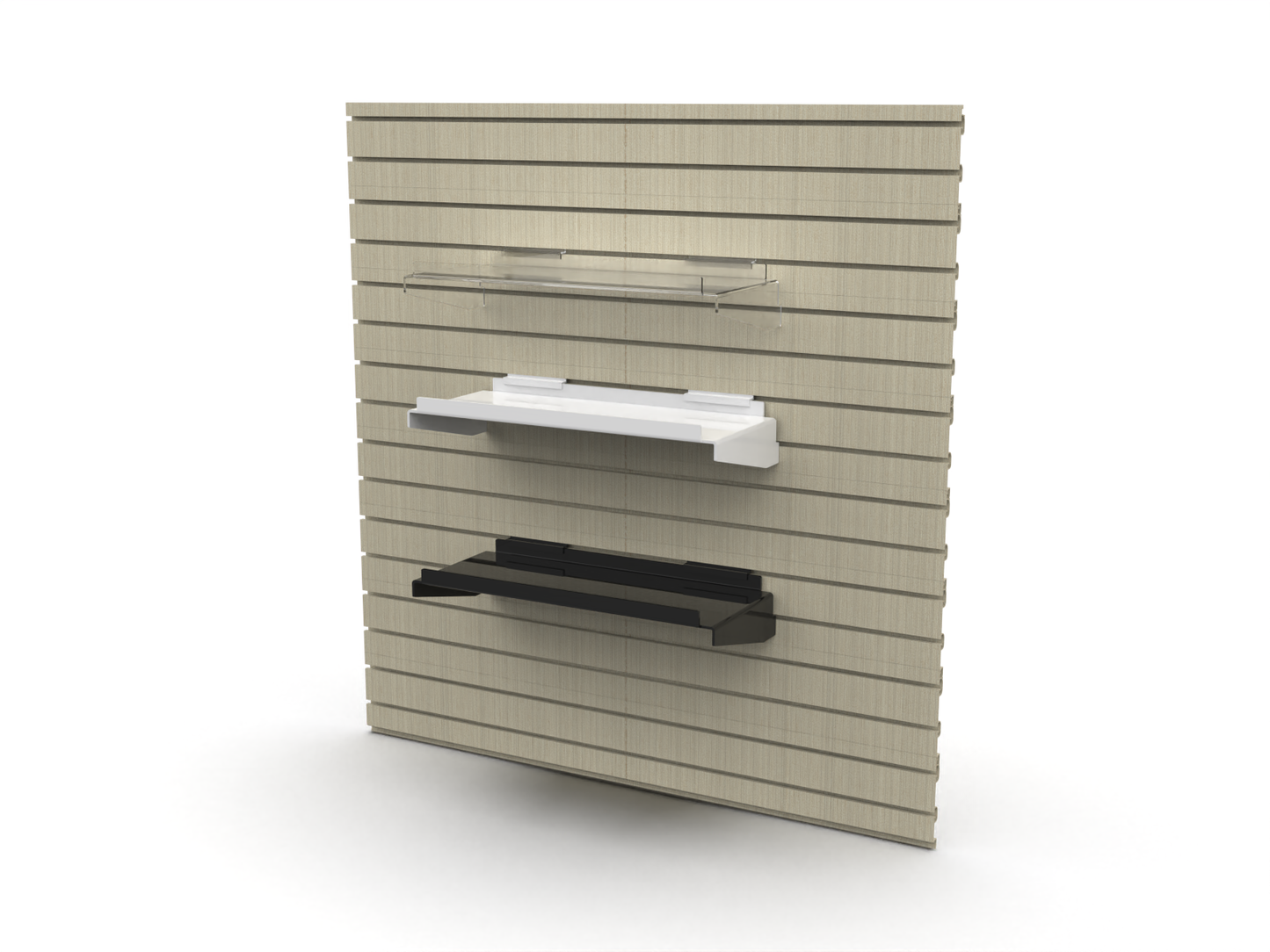 Slatwall Acrylic Single Tier shelf - packs of 2