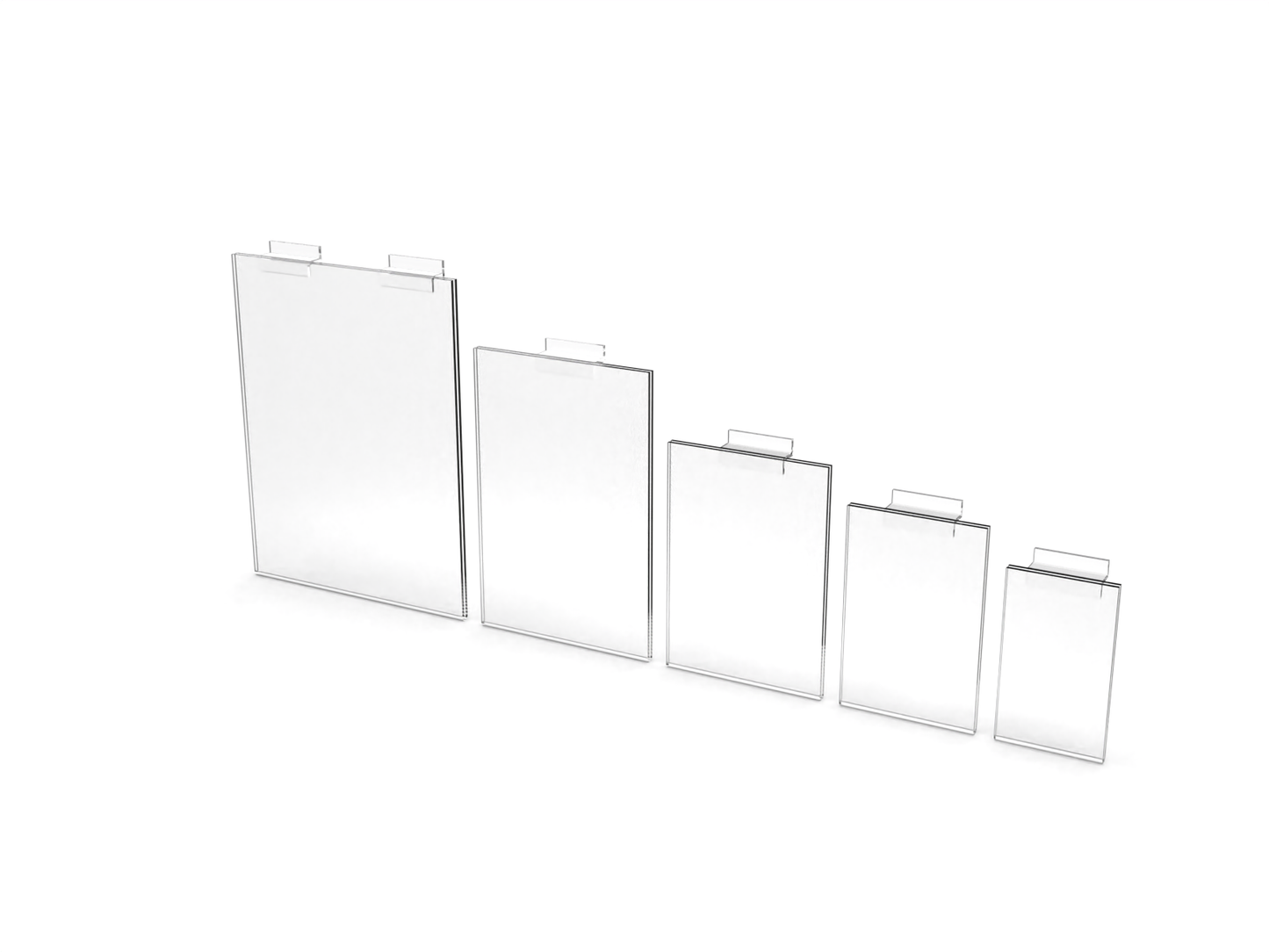 Slatwall Clear Acrylic Literature Holders - Packs of 6