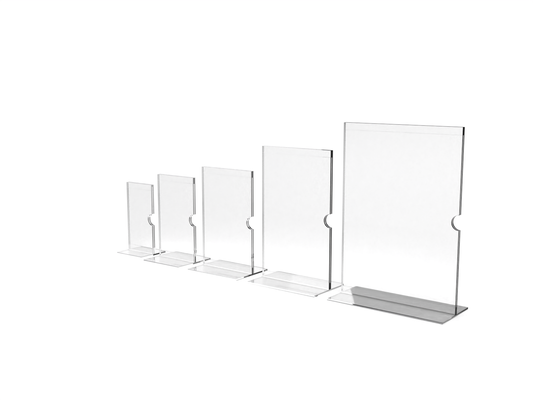 Clear Acrylic T-Stand Side Load Literature Holders - Packs of 6