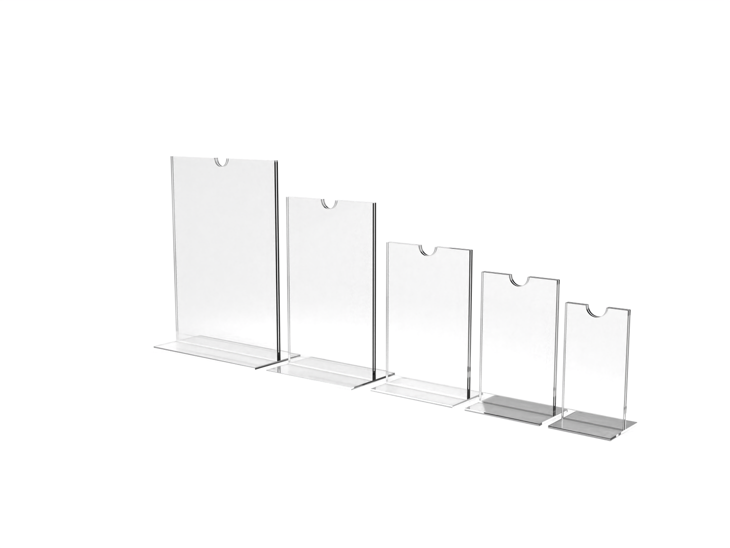 Clear Acrylic T-Stand Top Load Literature Holders - Kit of 6