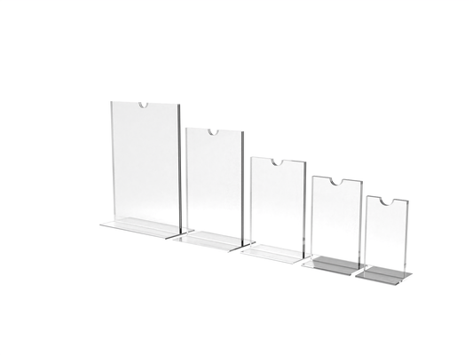 Clear Acrylic T-Stand Top Load Literature Holders - Kit of 6